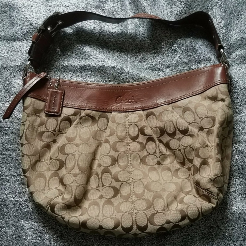 Coach Large Beige & Tan Bag Purse
